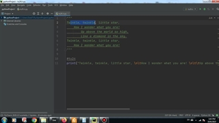 مثال ۱ پایتون - رشته ای را با فاصله تب و رفتن به خط بعدی نشان دهد