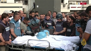 14020718: تشییع جنازه شهیدان خبرنگار سعید الطویل و محمد صبح اللذان