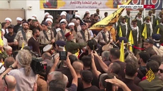 14020718: تشییع جنازه رزمندگان به شهادت رسیده حزب الله در منطقه مرزی