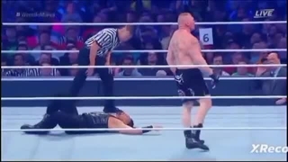 مسابقه براک لزنر مقابل رومن رینز سر کمربند یونیورسال با گزارش فارسی محمدرسول