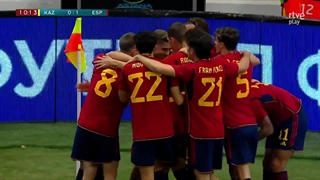 گل اول جوانان اسپانیا مقابل قزاقستان (توسط فرمین لوپز)