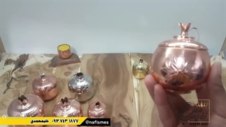 قندان طرح انار نفیس مس زنجان