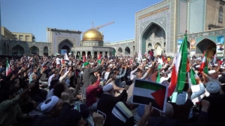 زائران حرم مطهر رضوی در حمایت از مردم غزه - طوفان الاقصی