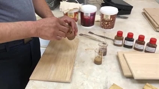 تست رنگ روی چوب با رنگ پایه آب greengiti