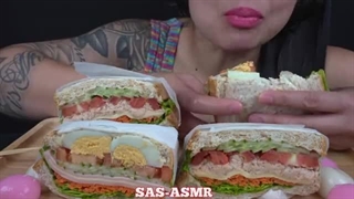 ASMR EATING EGG + TUNA VEGGIE SANDWICH + JAPANESE DANGO (EATING SOUNDS) NO TALKING | SAS-ASMR
