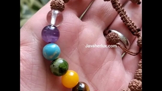 دستبند رودراکشا و 7 سنگ چاکرا جواهرلوکس | chakra stones and‌ rudraksha bracelet
