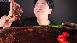 ASMR MUKBANG | BEEF RIB STEAK 