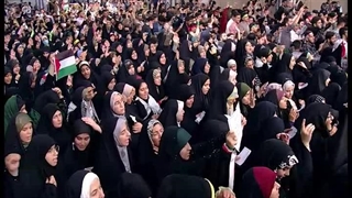 هم خوانی سرود دانش آموزان در دیدار با آقا به مناسب 13 آبان