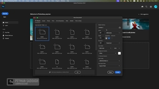 (آموزش فتوشاپ مقدماتی)ایجاد سند جدید و تنظیمات در فتوشاپ photoshop