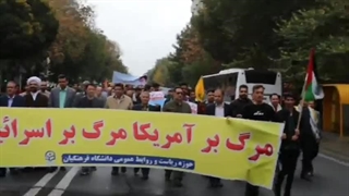 حضور  پرشور دانشگاه فرهنگیان آذربایجان شرقی در راهپیمایی ۱۳آبان۱۴۰۲