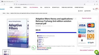 Adaptive filters theory and applications Behrouz Farhang 2nd edition solution manual pdf