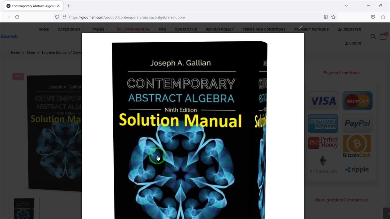 Solution Manual Of Contemporary Abstract Algebra By Joseph Gallian 9th   7435395692 640x360 