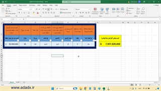 نرم افزار اکسل محاسبه قیمت آپارتمان