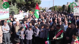 راهپیمایی مردم تاکستان قزوین در حمایت از مردم مظلوم غزه - 27 آبان 1402 - طوفان الاقصی