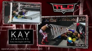 مسابقه کشتی کج تورنادو تگ تیم نیودی و اوسوز و لوچا پارتی سر کمربند تگ تیم در تی ال سی2015