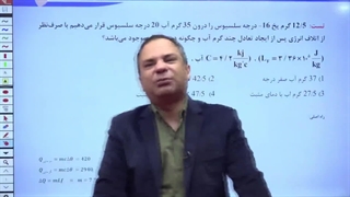 آموزش دمای تعادل آب و یخ با استاد باباخانی