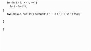 کد نویسی فاکتوریل عدد n در جاوا