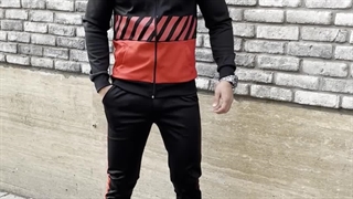 ست سویشرت شلوار مردانه مشکی قرمز off-white مدل Manga