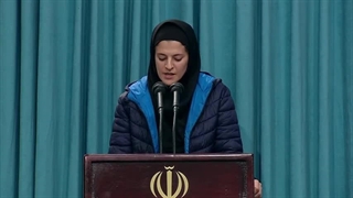 سخنان خانم فاطمه شریف نوقانی مربی تیم فوتسال محضر رهبر معظم انقلاب ۱۴۰۲/۱۰/۶