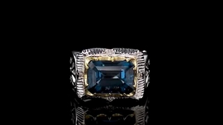 انگشتر لوکس توپاز لندن با مخراج الماس -کد:۳۱۳۵۳