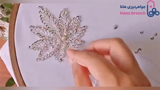 آموزش جواهردوزی طرح برگ