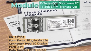 ماژول فیبر نوری اچ پی HP B-series 8Gb Shortwave FC 1Pack SFP+ Transceiver با پارت نامبر AJ716A