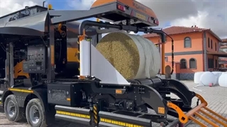 پیشرفته ترین دستگاه تمام اتوماتیک بسته بندی علوفه 1000 تا 1500 کیلویی تریلی کش