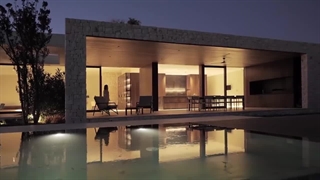 طراحی ویلا مدرن زیبا با حیاط و استخر