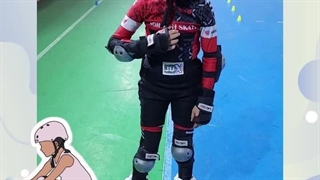 مهارت اسکیت مجری عزیز دنیز عابدینی