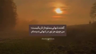 من چیزی جز نور در تنهایی ندیده ام...!